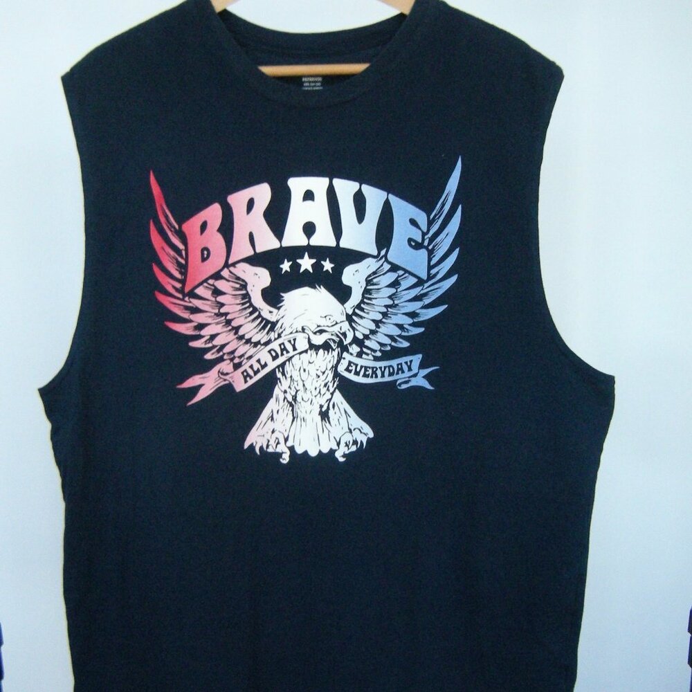 Celebrate Patriotic 2XL Men's Sleeveless T-shirt - "Brave - All Day Every day"
